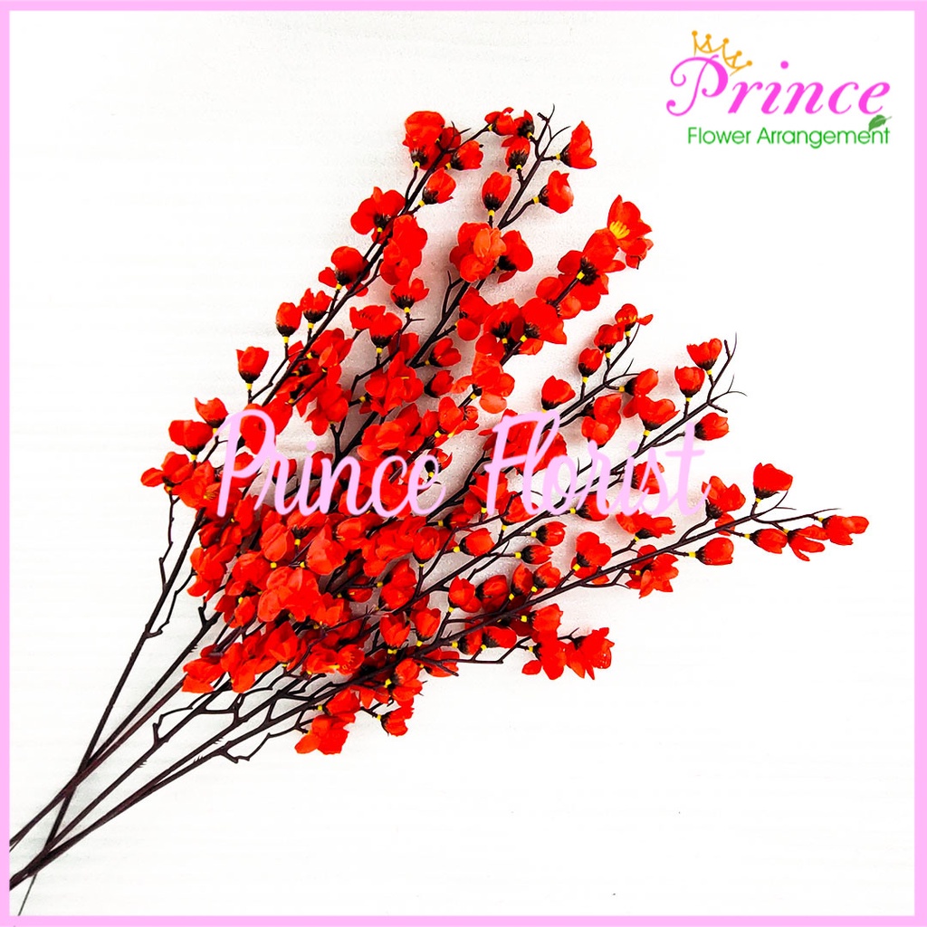 BUNGA SAKURA ARTIFICIAL PANJANG 69CM/BUNGA HIAS MEIHUA DEKORASI IMLEK/CHERRY BLOSSOM UNTUK POHON BUA