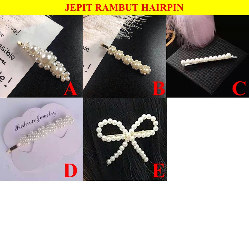 TJM VZ163 / 164 / 159 Fasion Jepit Rambut Hairclip Kode Model Dengan Mutiara Gaya Korea Untuk Wanita Hairpin Duckbill