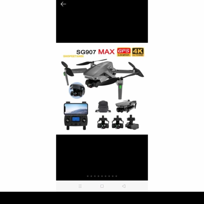Drone SG907 Max Camera 4k 5GHZ Gimbal 3 Axis + Tas