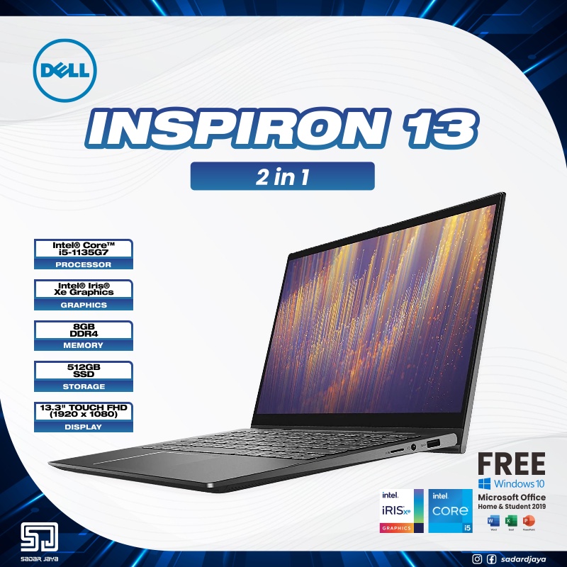 Notebook Dell Inspiron 13 7306 2-in-1 [Intel® Core™ i5-1135G7, 8GB, 512GB SSD, 13.3″FHD Touch with A