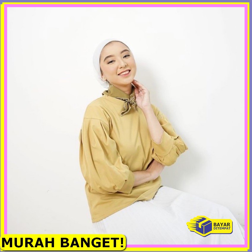 Baju Atasan Wanita Terbaru 2021 Lengan Pendek Korea Remaja Blouse MO613 Autum Blouse