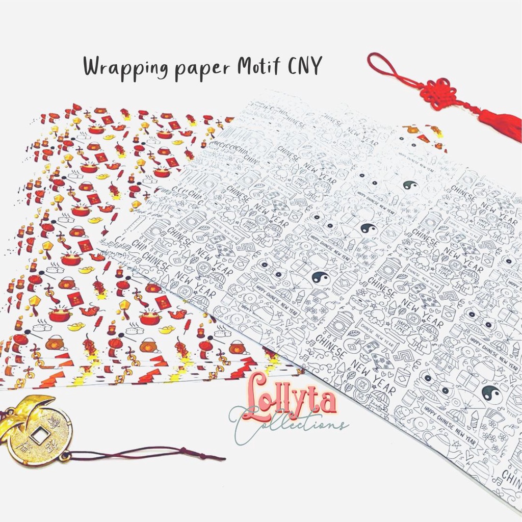 

Wrapping Paper / Pembungkus Roti Motif CNY / Imlek ISI 5