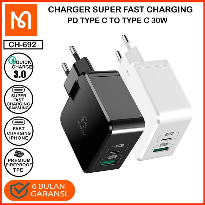 Jual Mcdodo Ch Adaptor Charger Pps Dual Output Usb Pd Type C Fast W Shopee Indonesia