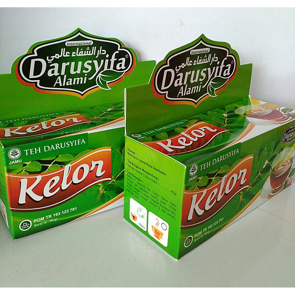

( Paket 2 Box Teh Daun Kelor ) Teh Kelor Darusyifa 20 Bag POM TR