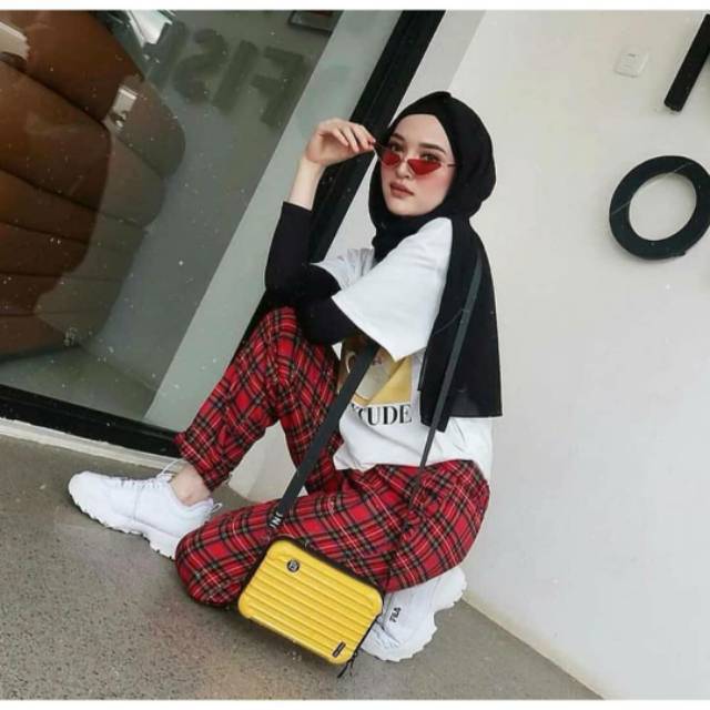  Baggy  Square Pants  Celana  Kotak  Wanita Shopee Indonesia