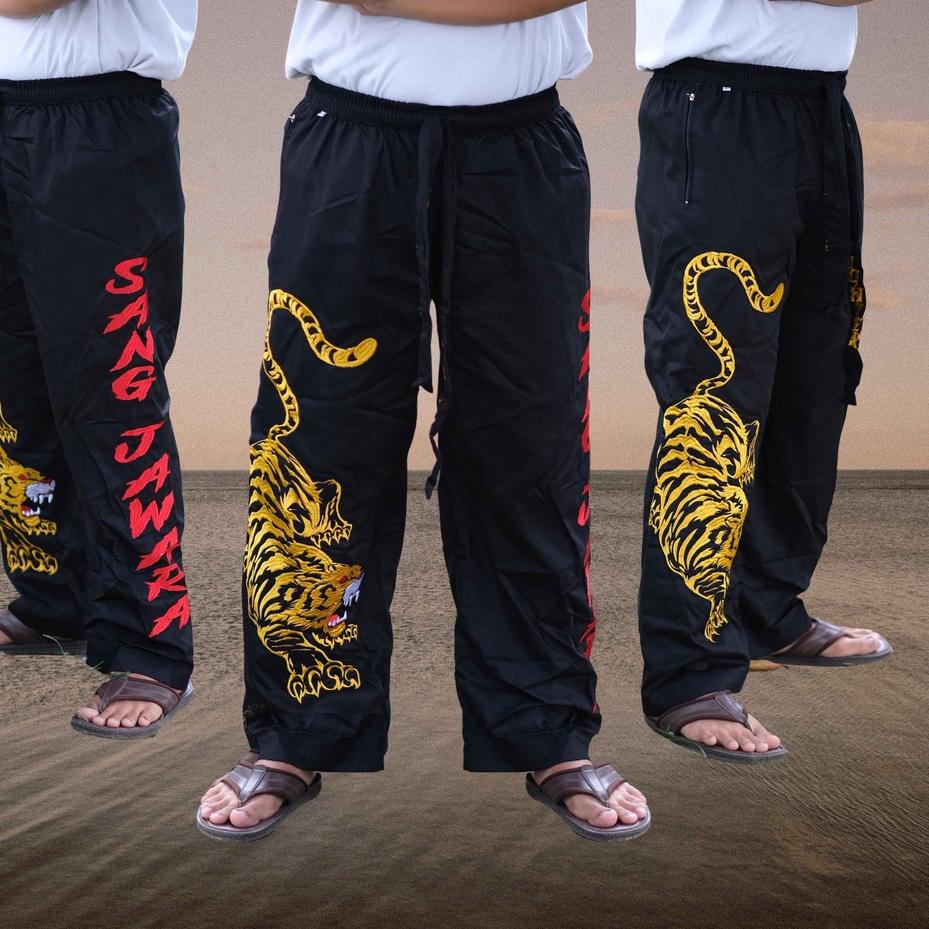 Harga Murah.. Celana Silat bordir C-35 Macan Harimau l Tiger Pants l saku resleting berbahan dril pr