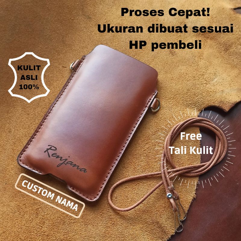 DOMPET TAS SARUNG HP GANTUNG KULIT ASLI CUSTOM by KOING