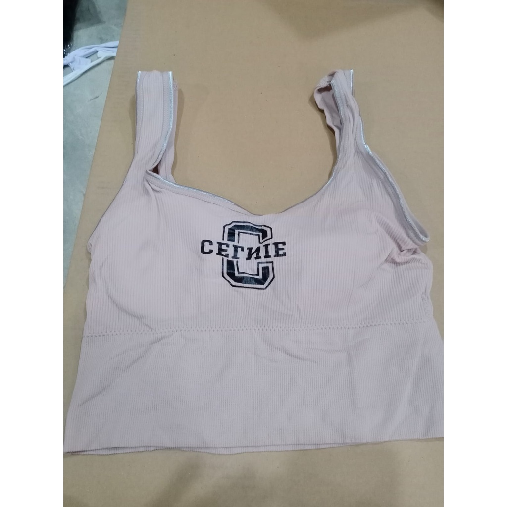 Blackpink Tank Top Bra Sport Cetak Huruf For Women Jogging Import 1211