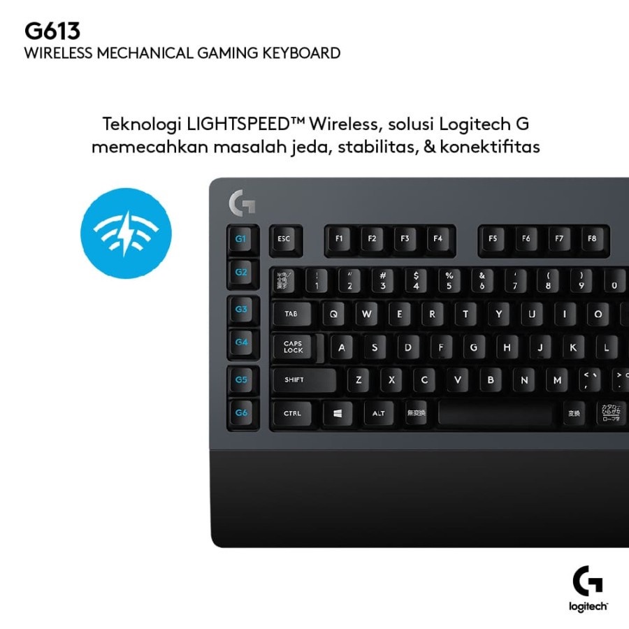 Logitech G613 Keyboard Gaming Wireless Mechanical Macro