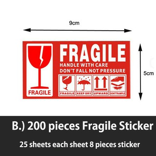 100 500pcs Stiker  Tulisan  Fragile Fragile Untuk Label 