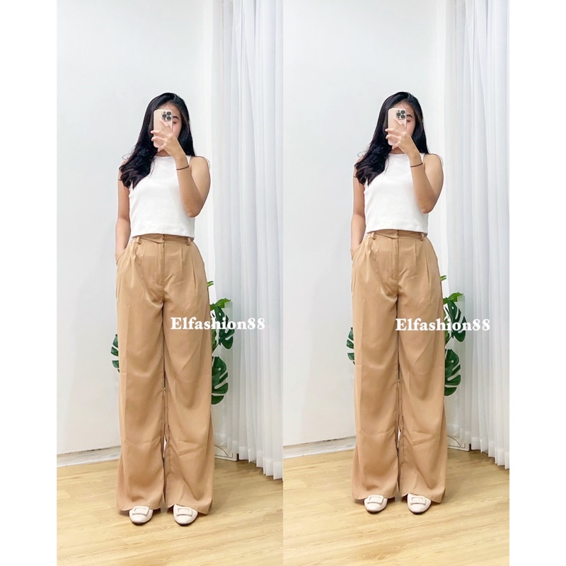 Trouser Pants Bibie Celana Kulot Highwaist Premium