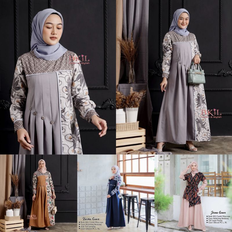 GAMIS BATIK COUPLE BAJU MUSLIM GAUN PAKAIAN WANITA KEBAYA PEREMPUAN
