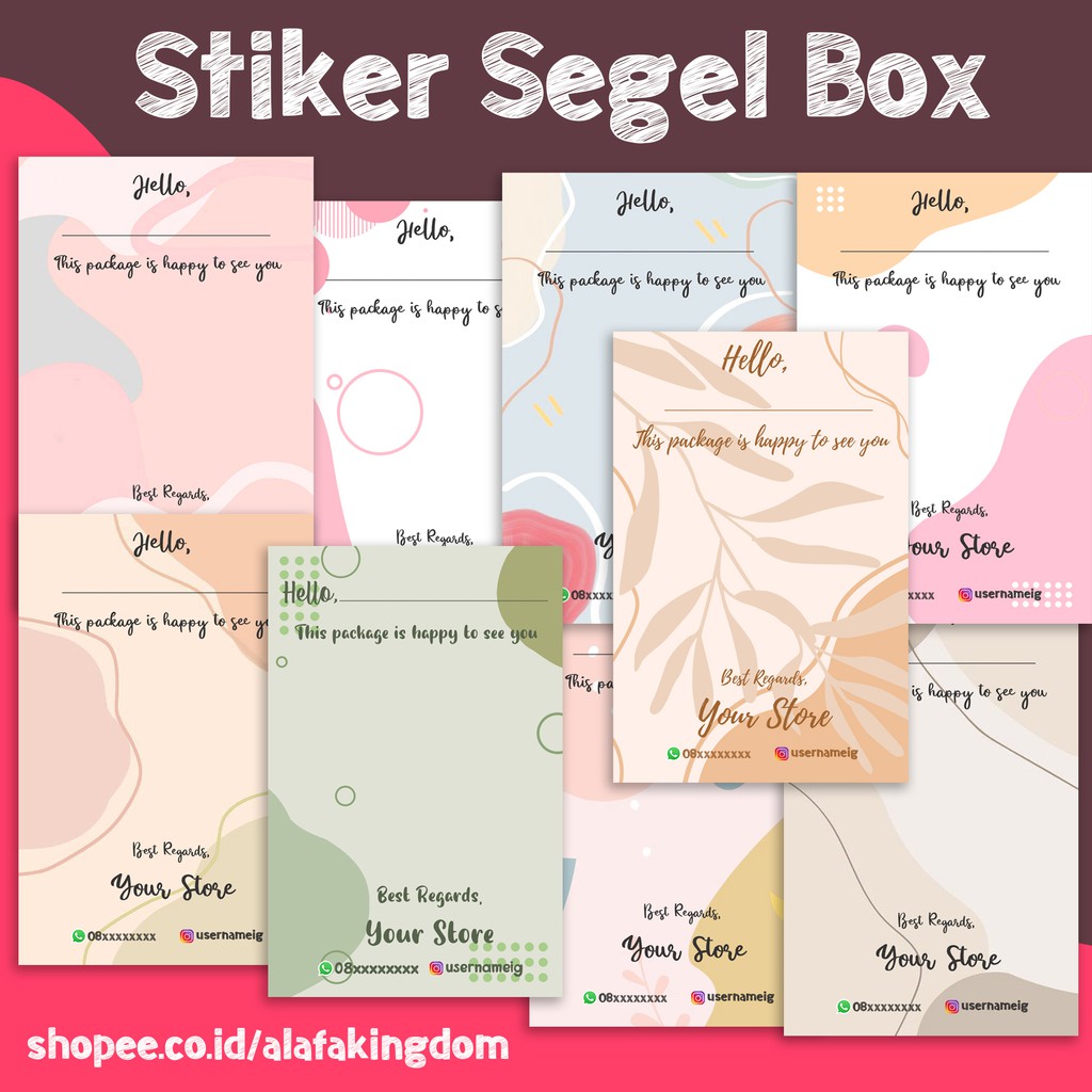 

Alafakingdom Stiker Segel Box / Stiker Packaging / Seal Box / Segel Kemasan / Segel Packing