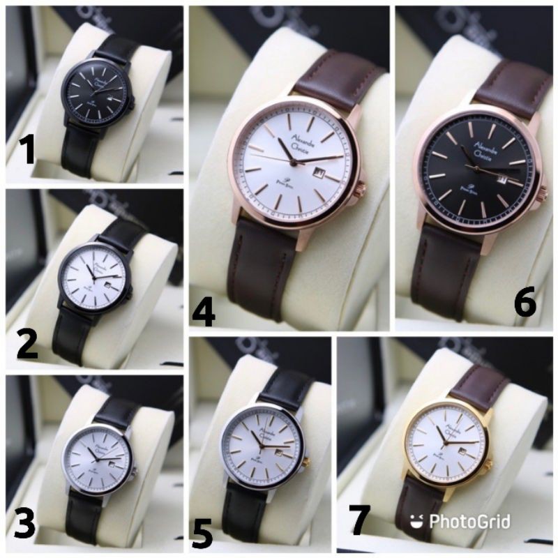 Alexandre Christie Wanita AC1014 AC 1014 AC 1014 LD Original & Garansi Resmi 1 Tahun Leather Strap