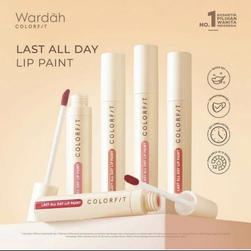 Wardah Colorfit Last All Day Lip Paint Transproof / Wardah Lip Paint / Wardah Lip Cream Matte