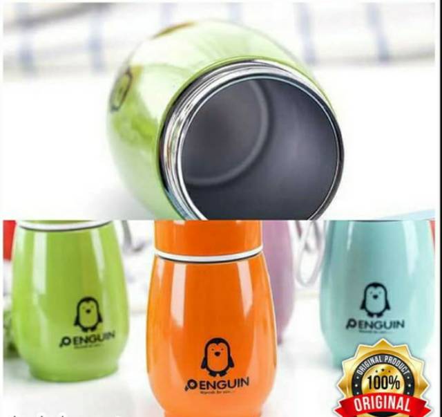 TERMOS PINGUIN BOTOL MINUM MODEL VACUM FLASK DESAIN PENGUIN 300ML