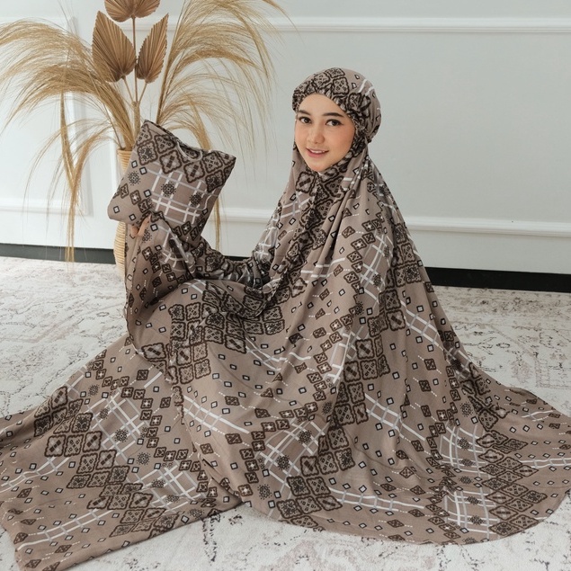 Mukena Dewasa Rayon Bali Premium Mutiara All Over Putri Dania