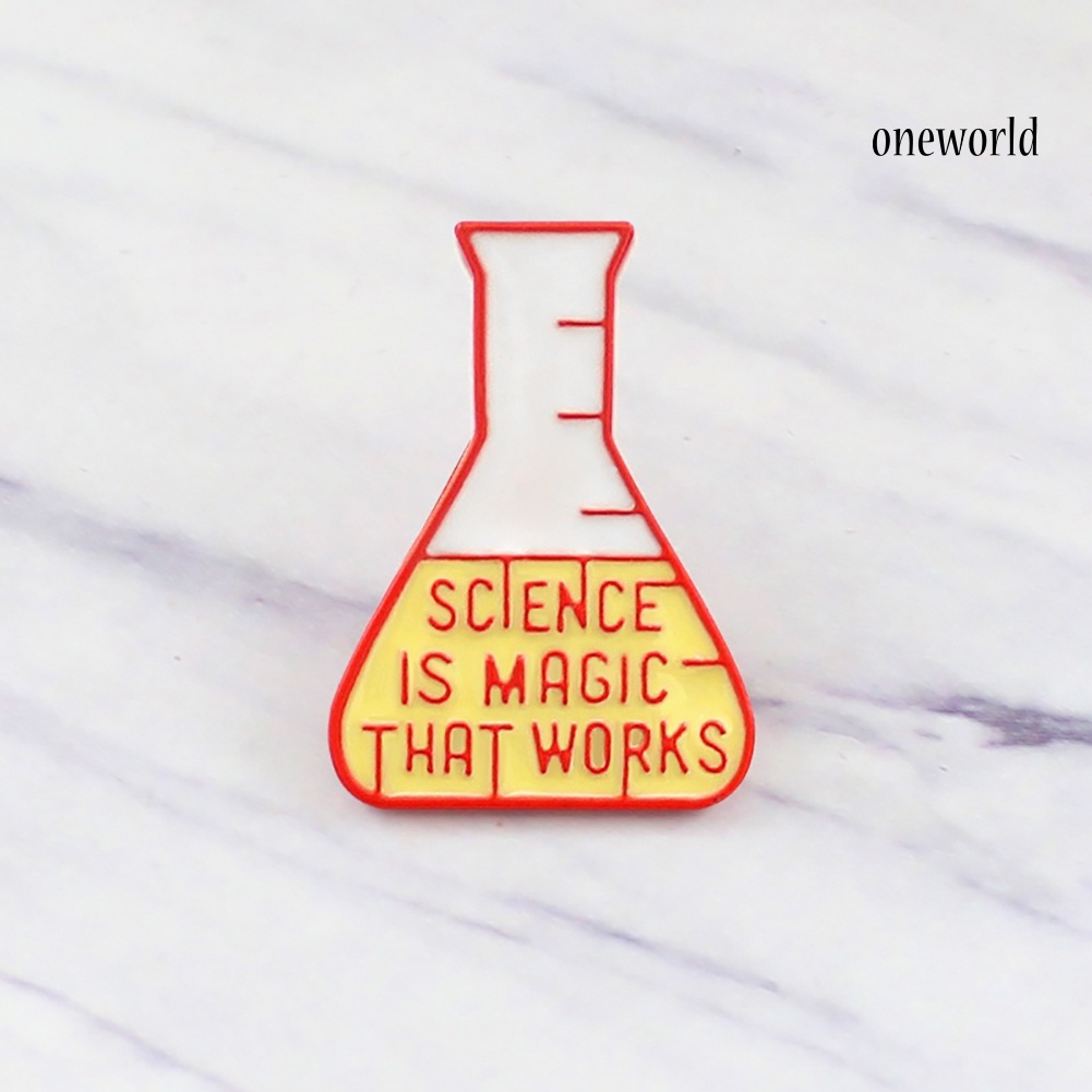 Bros Pin Desain Botol Percobaan Kimia Magic Untuk Kerah Denim