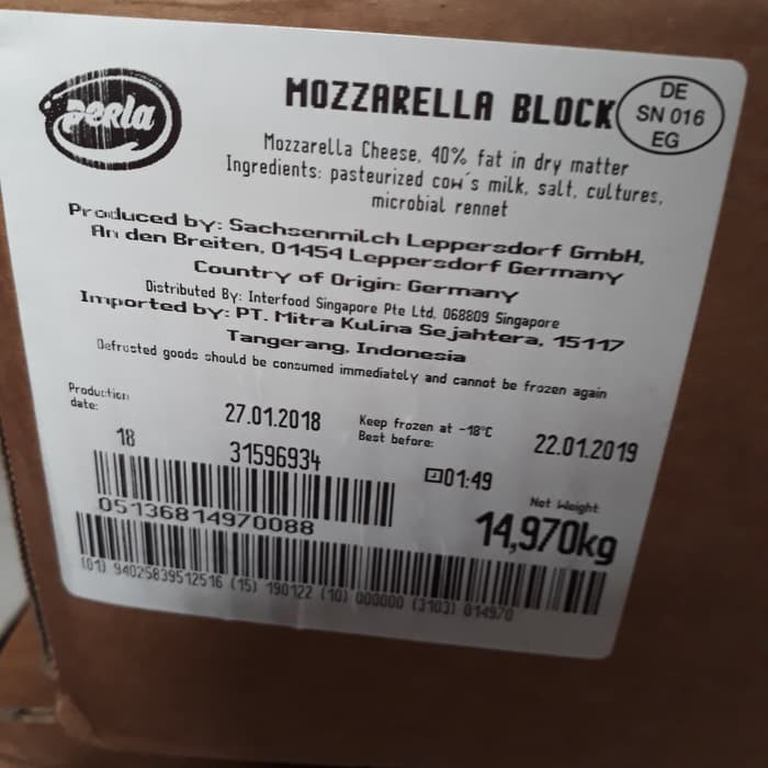 

KEJU MOZARELLA PERLA 1Kg