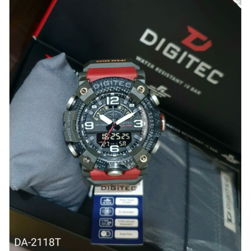 jam tangan pria digitec original D2118T dualtime