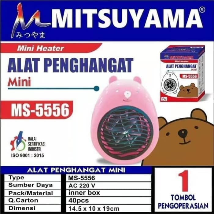 ELEKTRONIK ALAT PENDINGIN RUANGAN ALAT PENGHANGAT MINI / KIPAS ANGIN MINI HEATER MITSUYAMA MS-5556