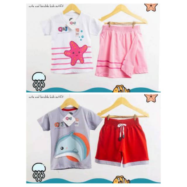 1-5Thn QnJ Baby Sea / Setelan Anak / Setelan Harian
