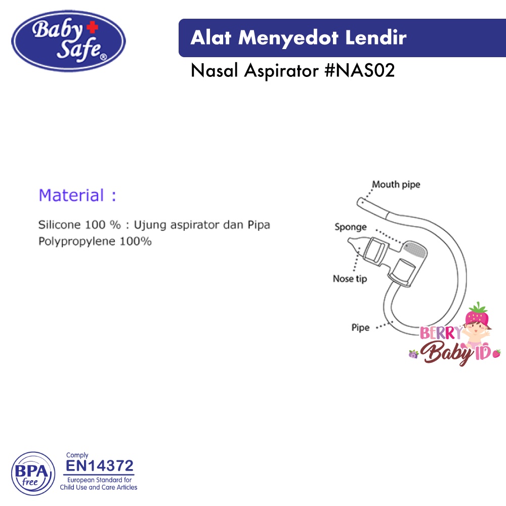 Baby Safe Baby Nasal Aspirator NAS02 Penyedot Ingus Bayi Anak BBS101 Berry Mart