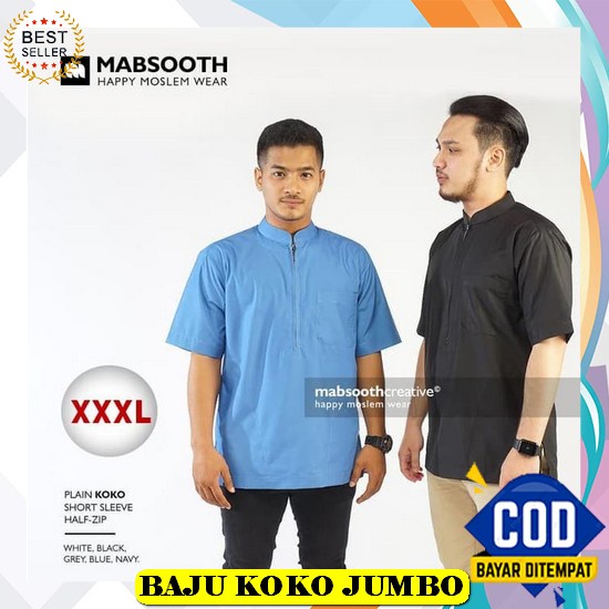 Ybkppy Baju Koko Kurta Jumbo Big Size Pakistan Toyobo Tangan Pendek Super Premium Qurta Pria Dewasa 