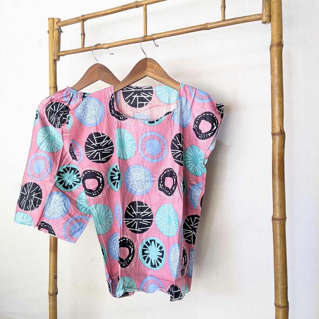 Baju Tidur Tanpa Lengan Piyama Krill Setelan Midi Homewear Homey Dress Baby Doll Dewasa Nyaman Di Rumah Santai WFH Rayon One Set Pajamas-lemon peach