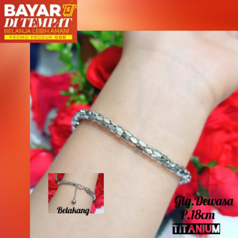 Gelang Titanium Itali kaca termurah,tidak karat Gold&amp;Silver