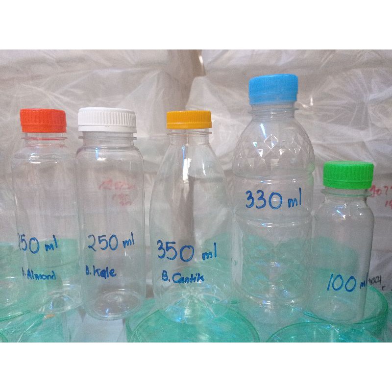 Botol Plastik Almond Chimory Kale Cimori Pir 250ml 330ml berbagai variasi