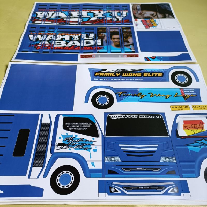 

Pola stiker miniatur truk oleng ukuran besar