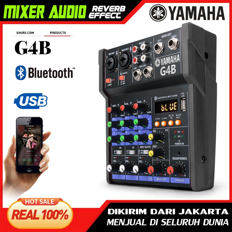 Mixer Audio Profesional YAMAHA G4B mixer kecil 4 saluran Mendukung pemutaran Bluetooth/UBB/PC/MP3