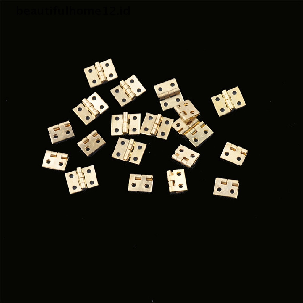 【beautifulhome12.id】 20pcs Mini Brass Plated Hinge Small Decorative Jewelry Cigar Box Hinges .