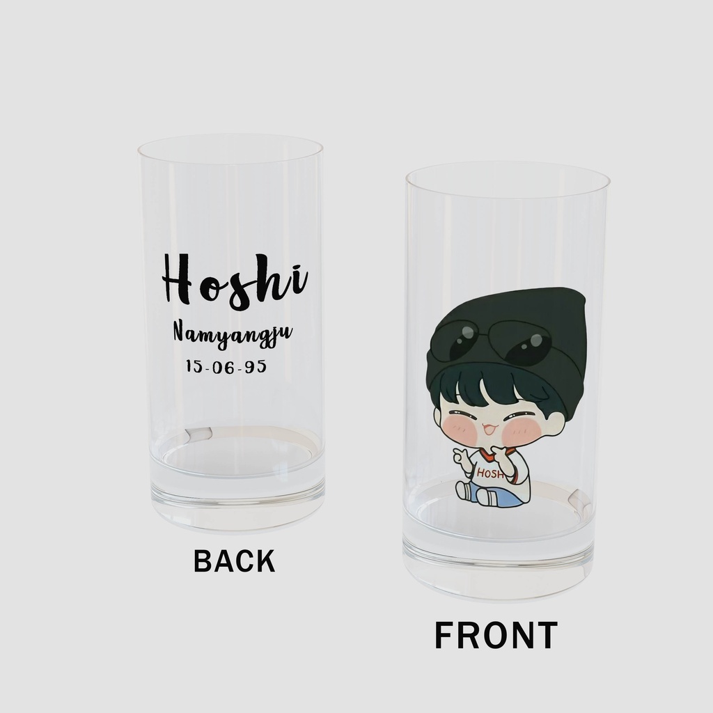 COD - GELAS MINUM KACA/ GELAS KACA SEVENTEEN/ GELAS KACA CUSTOM/ GELAS KACA UNIK BENING SEVENTEEN TI