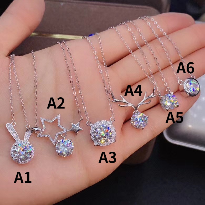 Kalung Liontin Bentuk Kelinci Bintang HW Bahan Stainless Steel Untuk Wanita