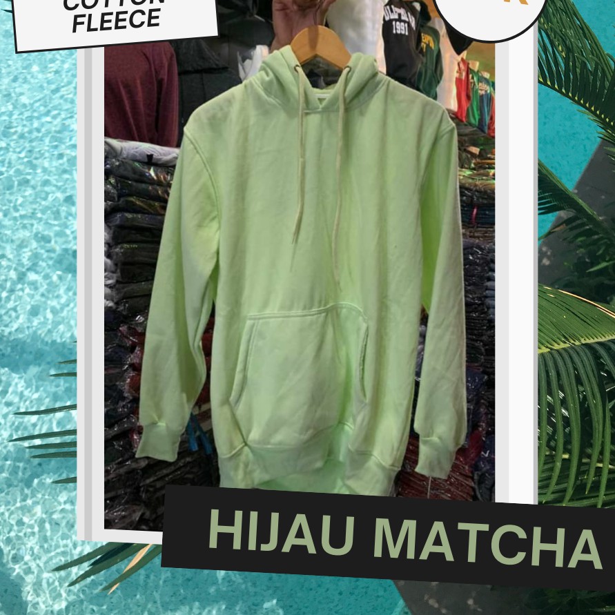 Jaket MURAH  Jaket Polos Hijau Matcha Pria Wanita / Hoodie Polos Hijau Matcha Pria Wanita