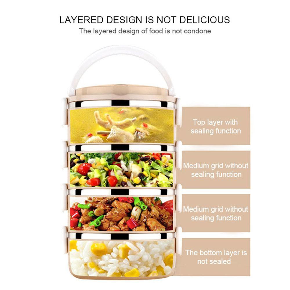 Pastel Stainless Steel Lunch Box (Single Layer) Hola Makanan Portabel Makan Siang Kotak Wadah Makan