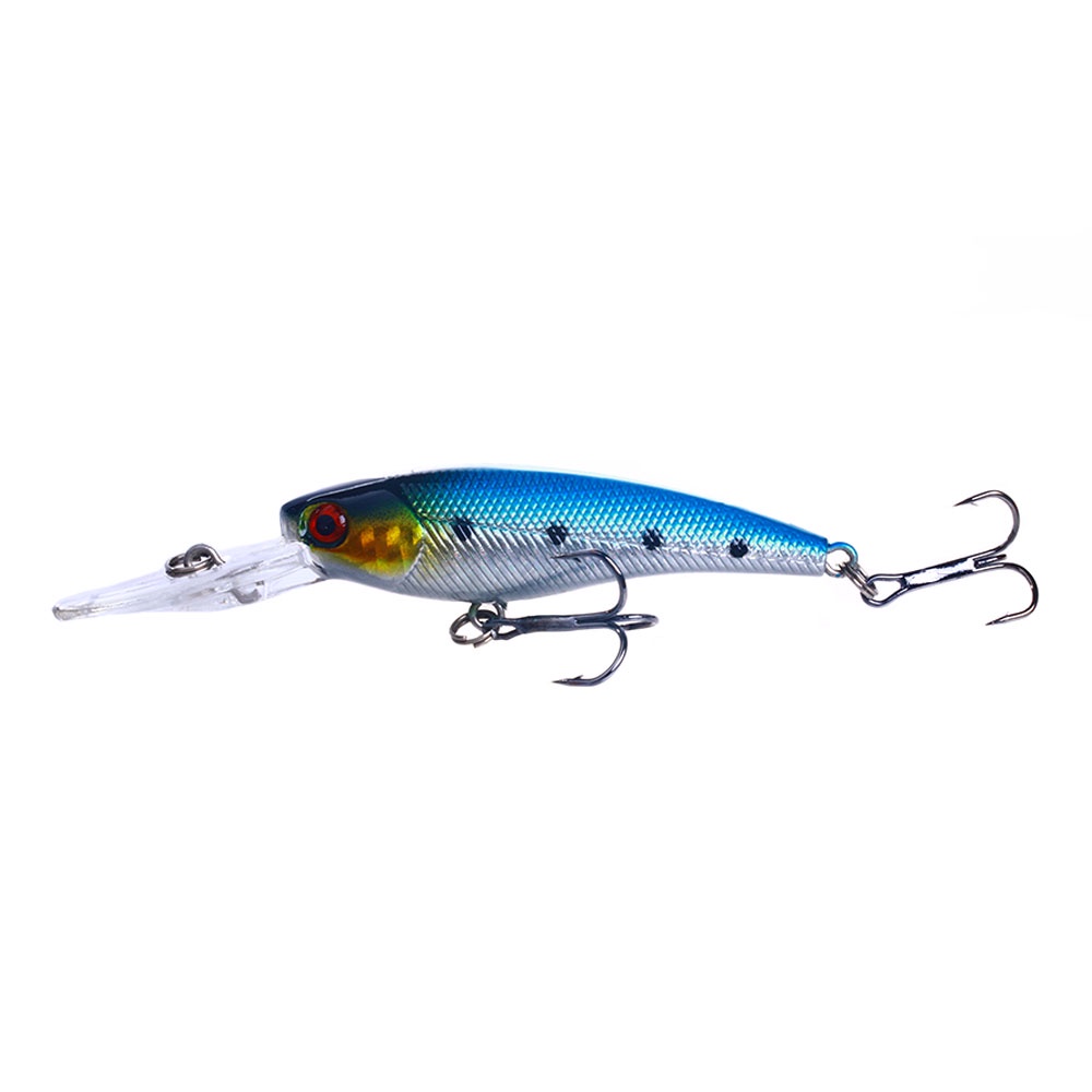 HENGJIA 10PCS Umpan Fishing Lure 95mm/8g 3D Eyes Artificial Hard Bait Floating Minnow Hard Bait Tackle