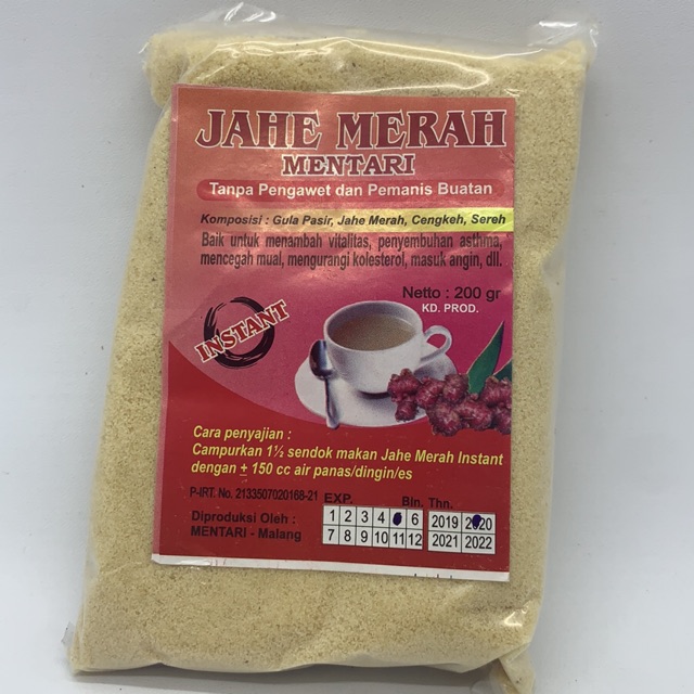 

Jahe Merah Bubuk Cap Mentari 170gr