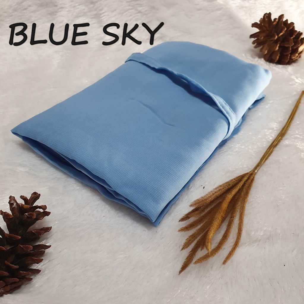 Khimar KAYLA Dua Layer Jumbo Nonped / Fine Katun Hijab Syari-blue sky
