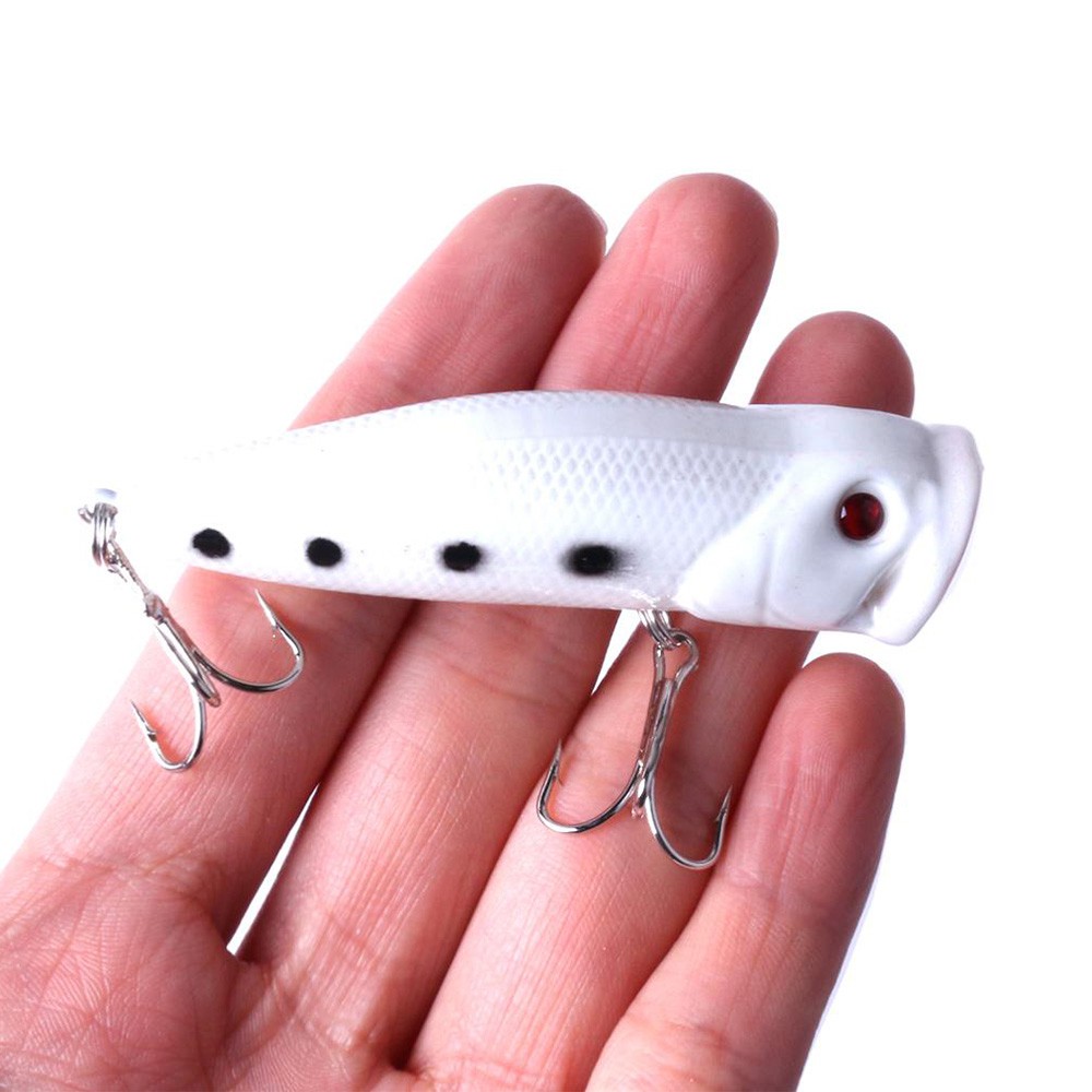 HENGJIA 1pcs 7.5cm/10g Luminous Popper Umpan Pancing Topwater Ikan Fishing Lure Swimbait Bass Tackle