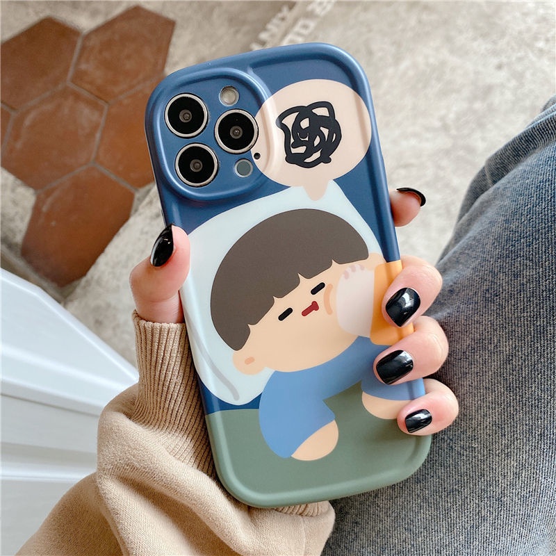 Casing Soft Case Silikon Motif Kartun Anak Laki-Laki / Perempuan Untuk IPhone 12 / 13 / 11 Pro Max / X / Xs Max / Xr / 7 / 8 + Dfgt