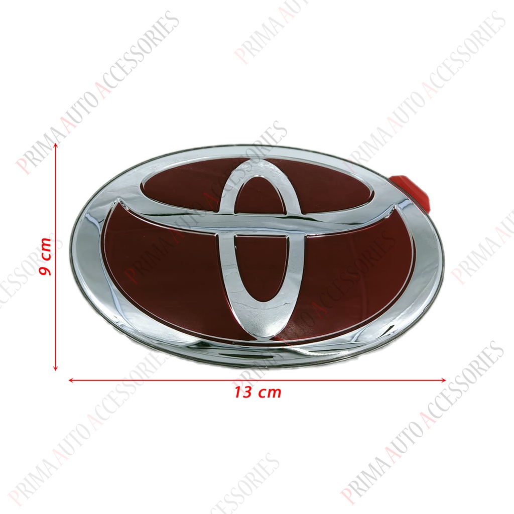 Emblem Logo Mobil Toyota Merah Original 13 Cm