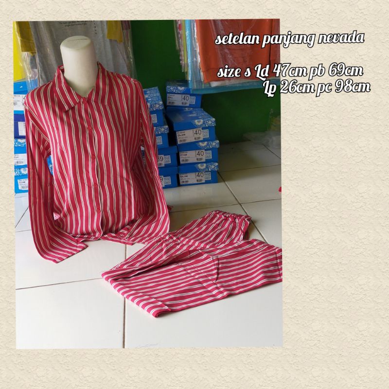 piyama panjang nevada / baju tidur nevada celana panjang