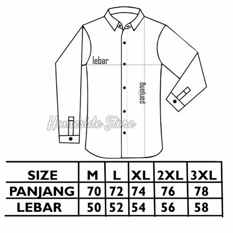 Kemeja Polos Pria Lengan Panjang | Kemeja Casual | Kemeja Polos Ukuran M L XL XXL XXXL