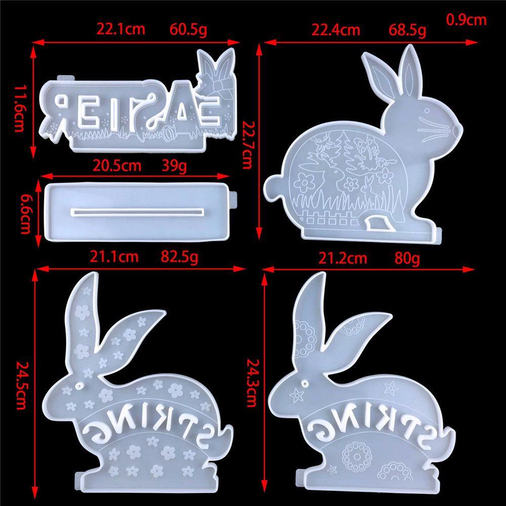 R-flower Easter Bunny Ornaments Mold Anak Hadiah Festival Perlengkapan Resin Stand Liontin Cetakan Silikon