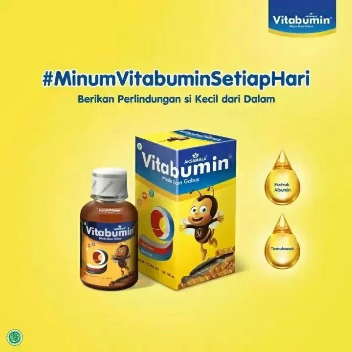 Vitabumin 60ml - Vitami Penambah Nafsu Makan Daya Tahan Tubuh Madu Ikan Gabus Anak