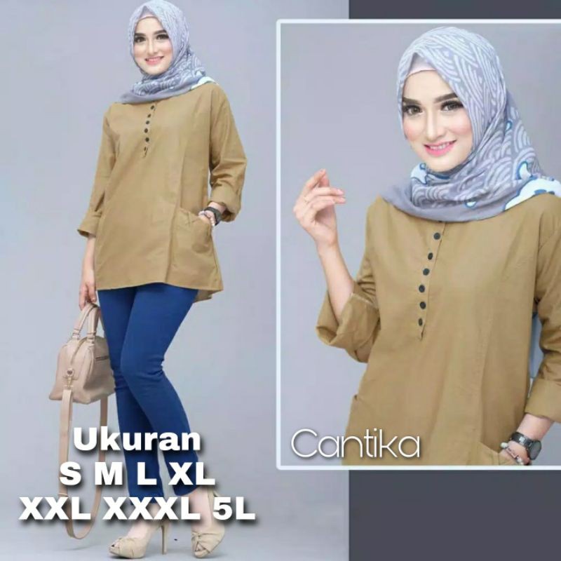 Cantika Blouse Atasan Big Size Ukuran Size S M L XL 2XL 3XL 4XL XXL XXXL  XXXXL 2L 3L 4L 5L  Atasan Blouse Wanita Jumbo Atasan Big Size Kemeja Kerja Korea Over Size