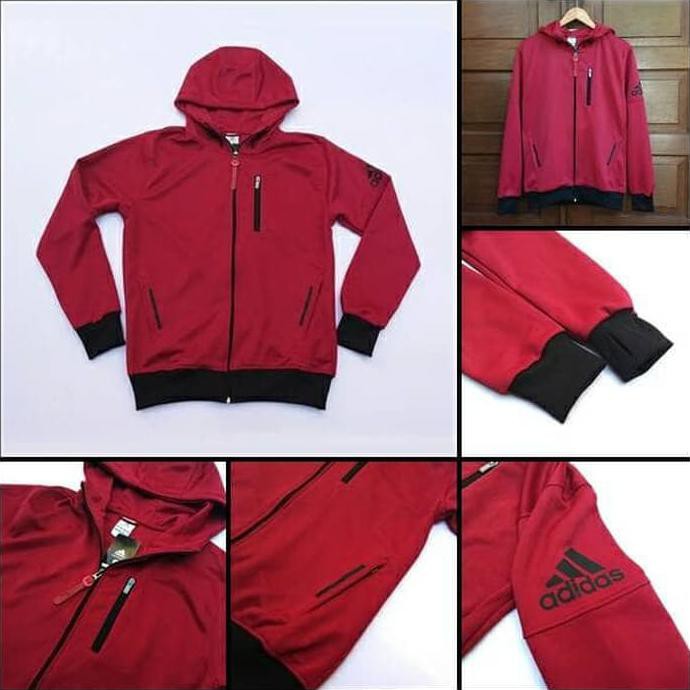 Jaket Hoodie Adidas Daybreaker Maroon Premium Quality